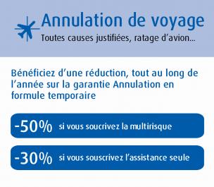 Bénéficiez d'une réduction sur la garantie annulation